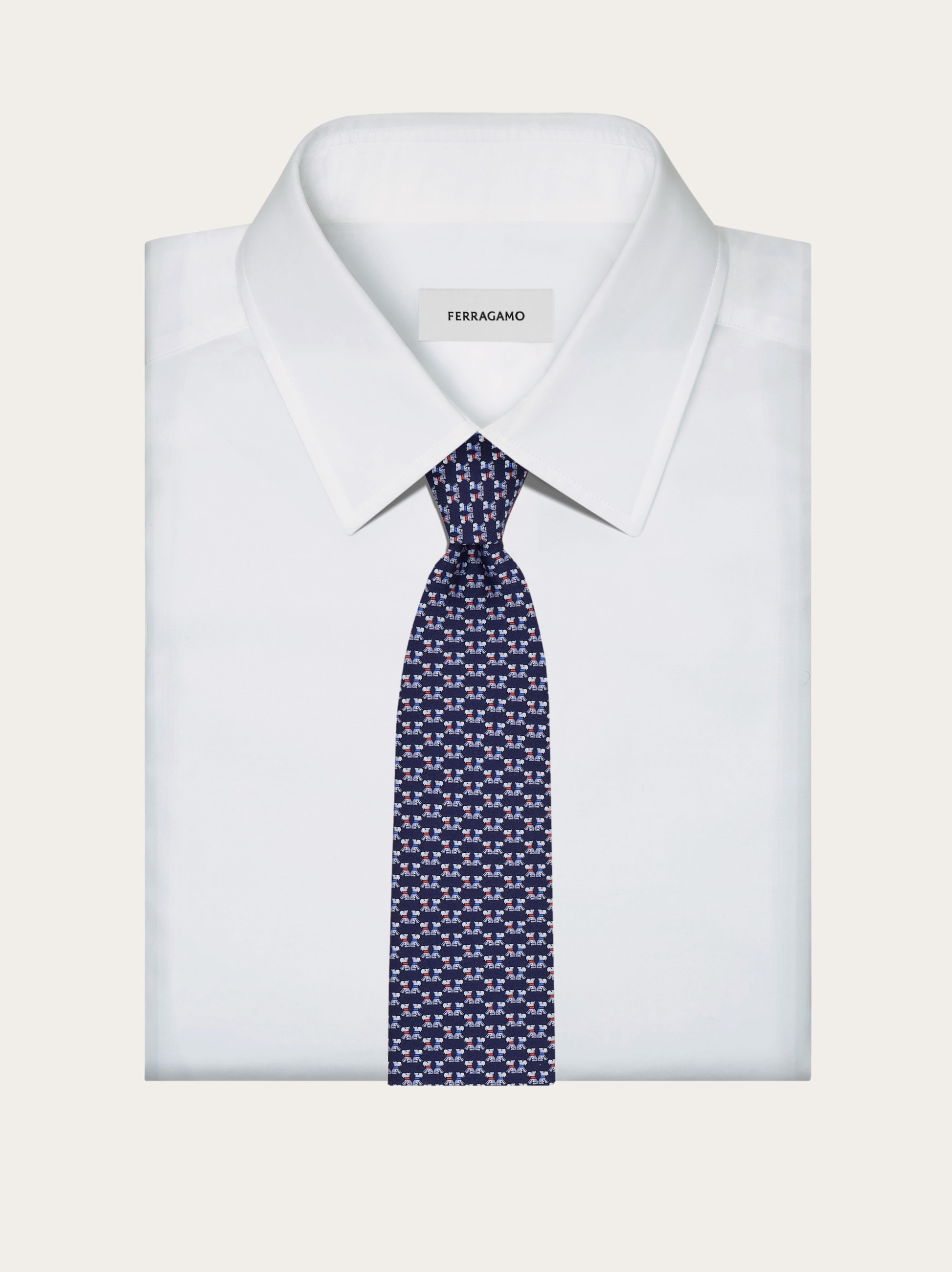 Terrier print silk tie - Men | Ferragamo