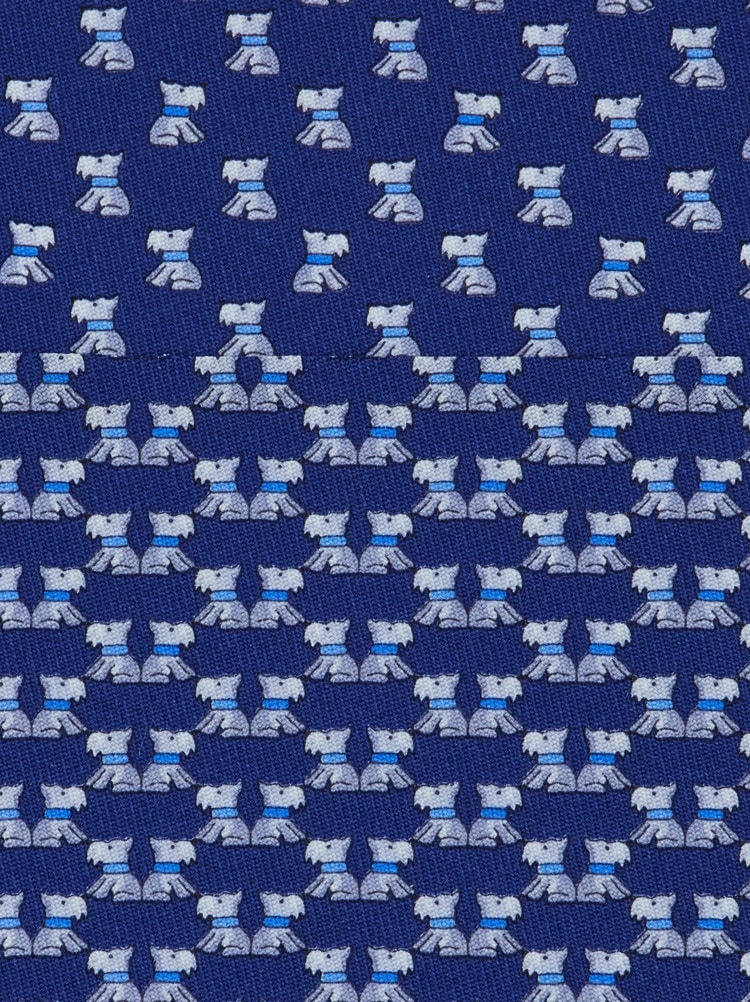 Terrier print silk tie Gallery image 2