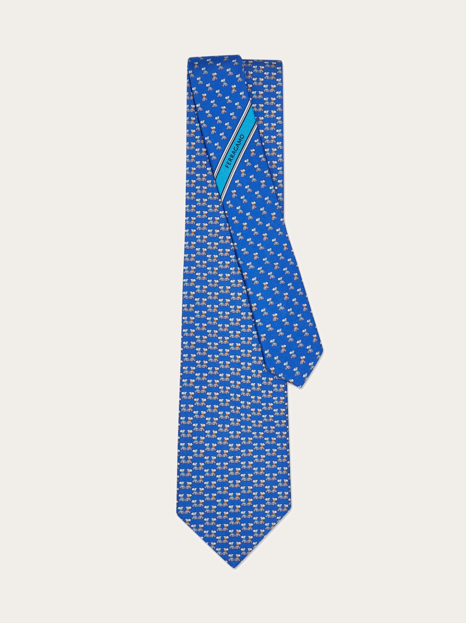 Terrier print silk tie - Men | Ferragamo