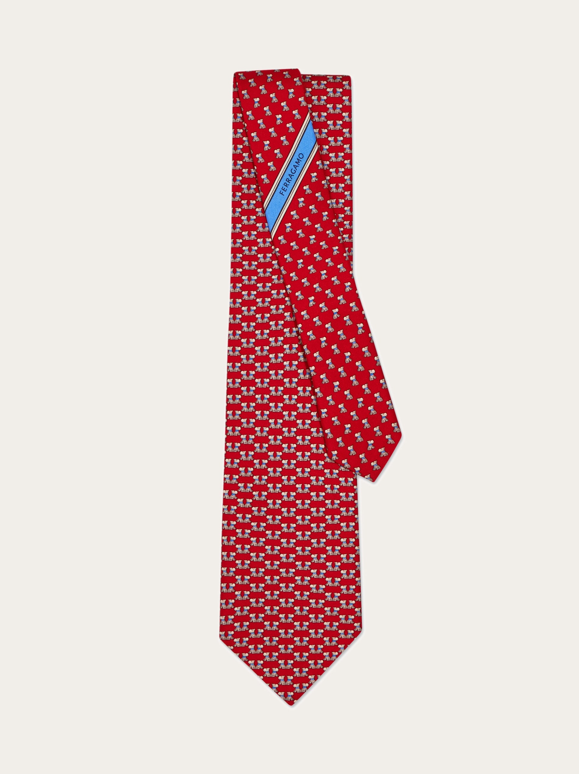 Terrier print silk tie - Men | Ferragamo