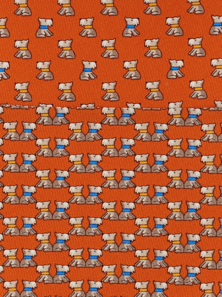 Cravatta in seta stampa Terrier Gallery image 2