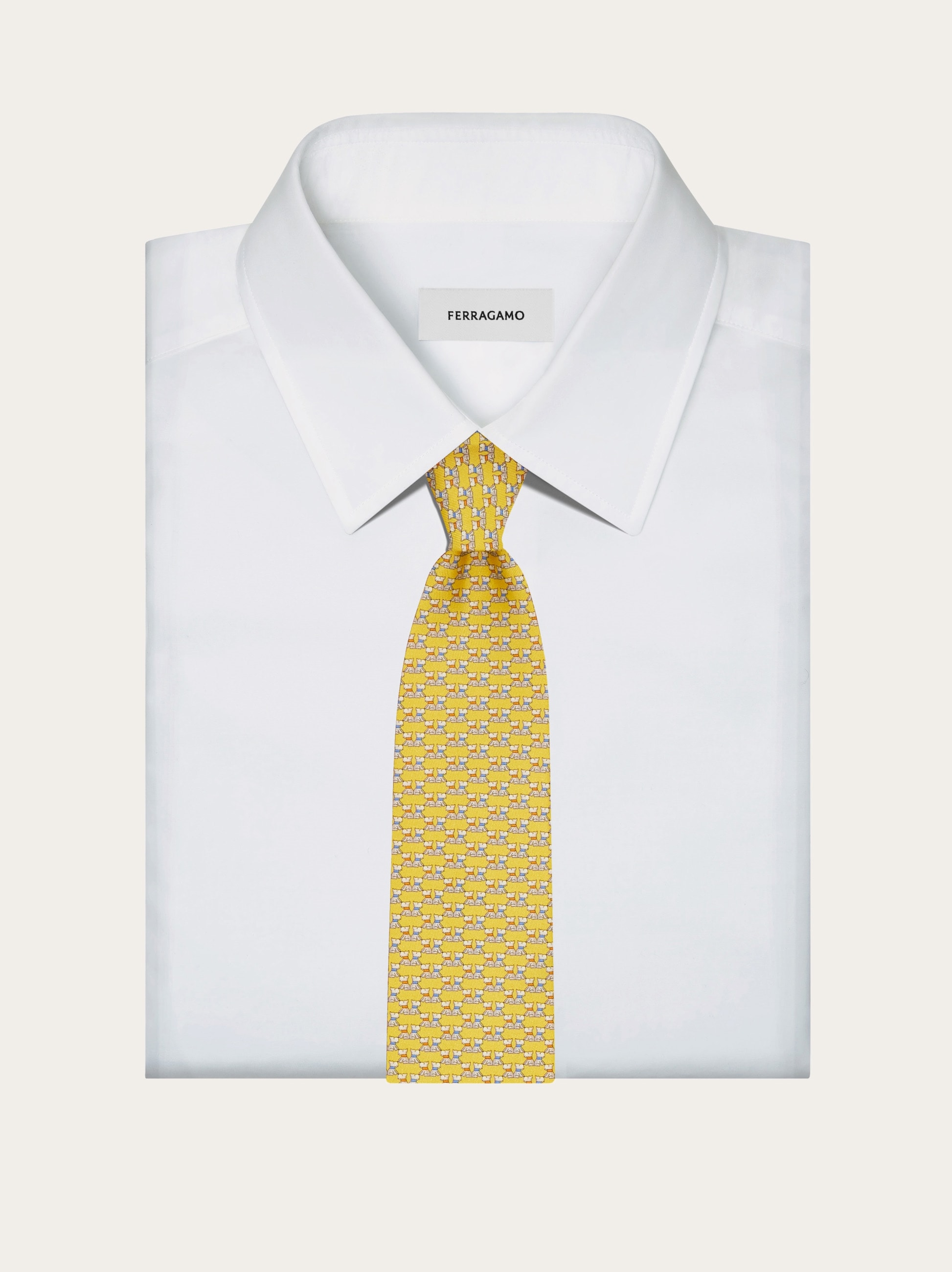 Terrier print silk tie - Men | Ferragamo