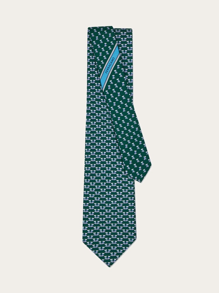 Terrier print silk tie Gallery image 3