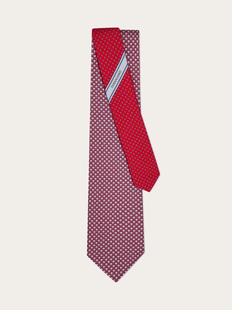 Gancini letter print silk tie Gallery image 3