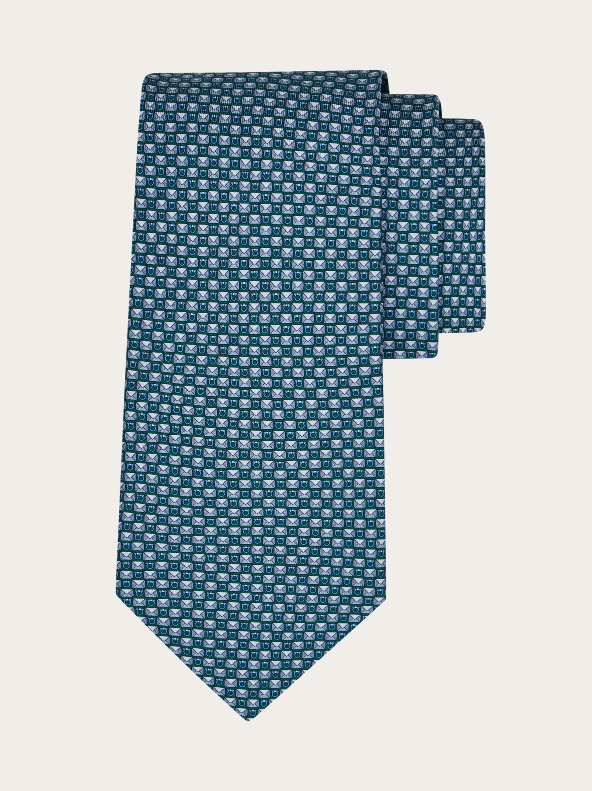 Gancini letter print silk tie - Men | Ferragamo