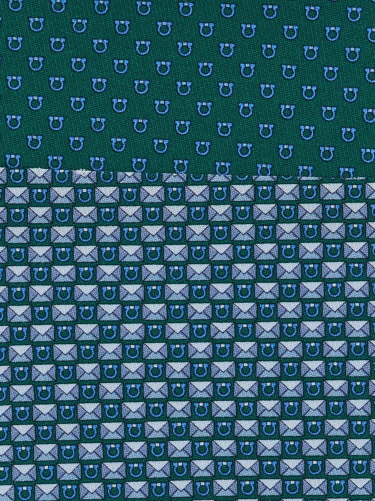 Gancini letter print silk tie Gallery image 2