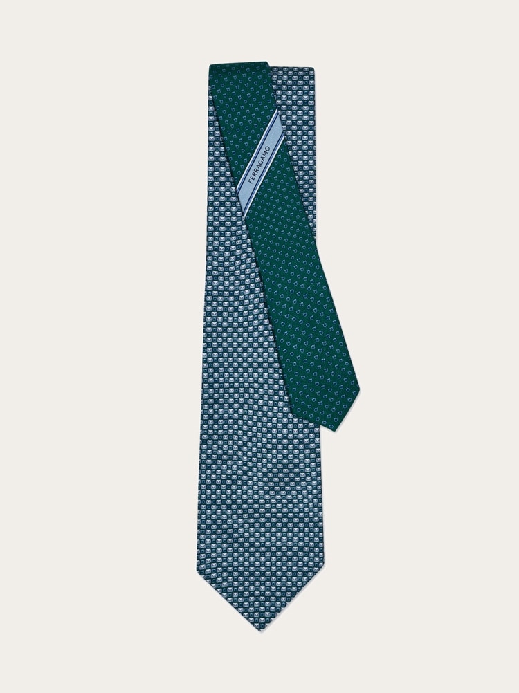 Gancini letter print silk tie Gallery image 3