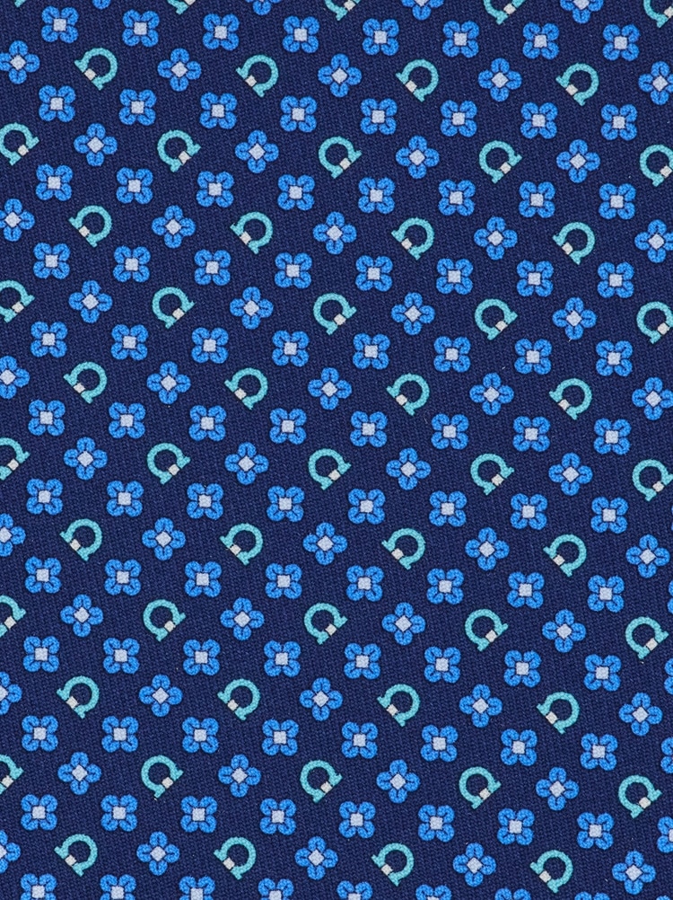 Cravatta in seta stampa Gancini flower Gallery image 2