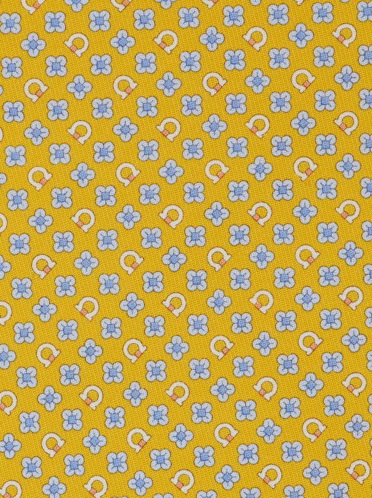 Gancini flower print silk tie Gallery image 2