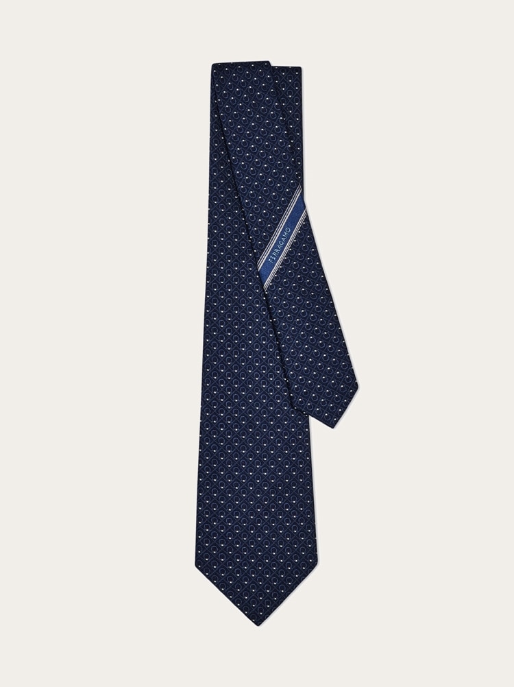 Gancini jacquard silk tie Gallery image 3