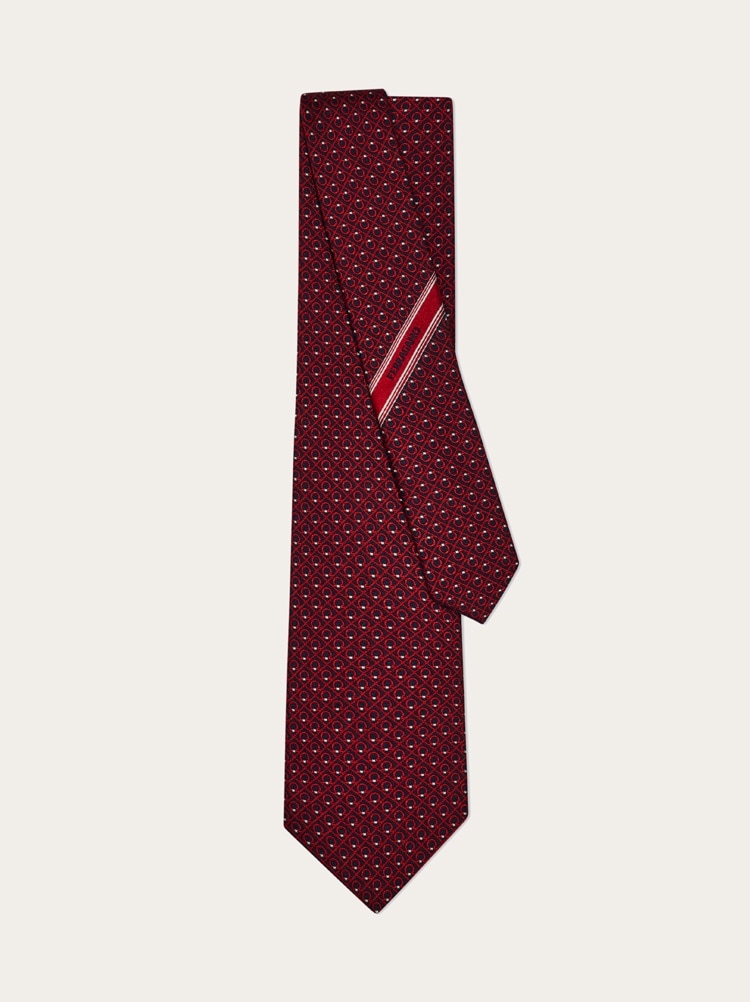 Gancini jacquard silk tie Gallery image 3