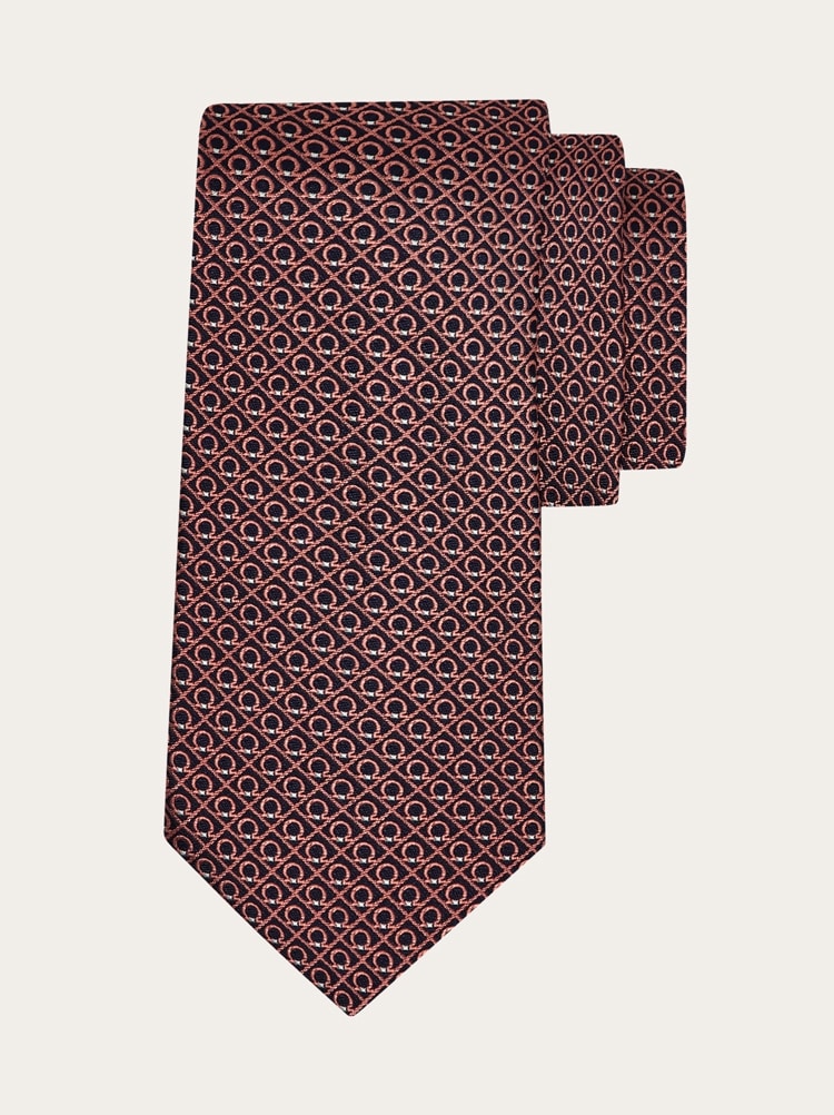 Gancini jacquard silk tie Gallery image 1