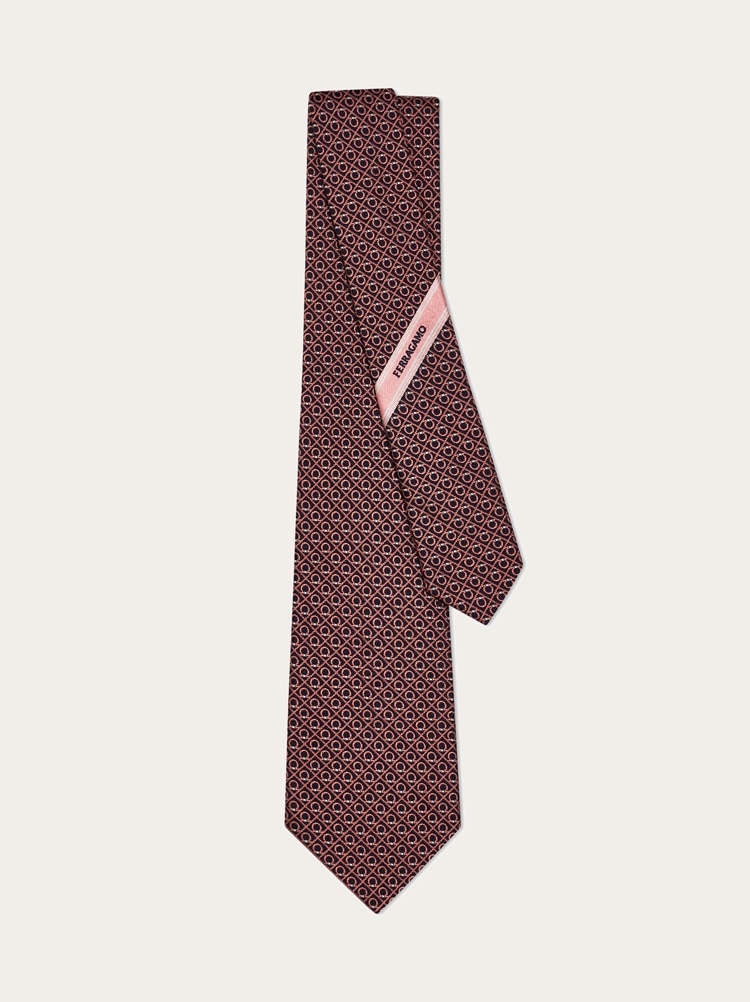 Gancini jacquard silk tie Gallery image 3
