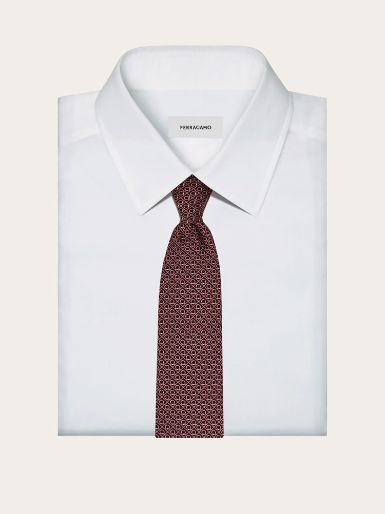 Gancini jacquard silk tie Gallery image 4