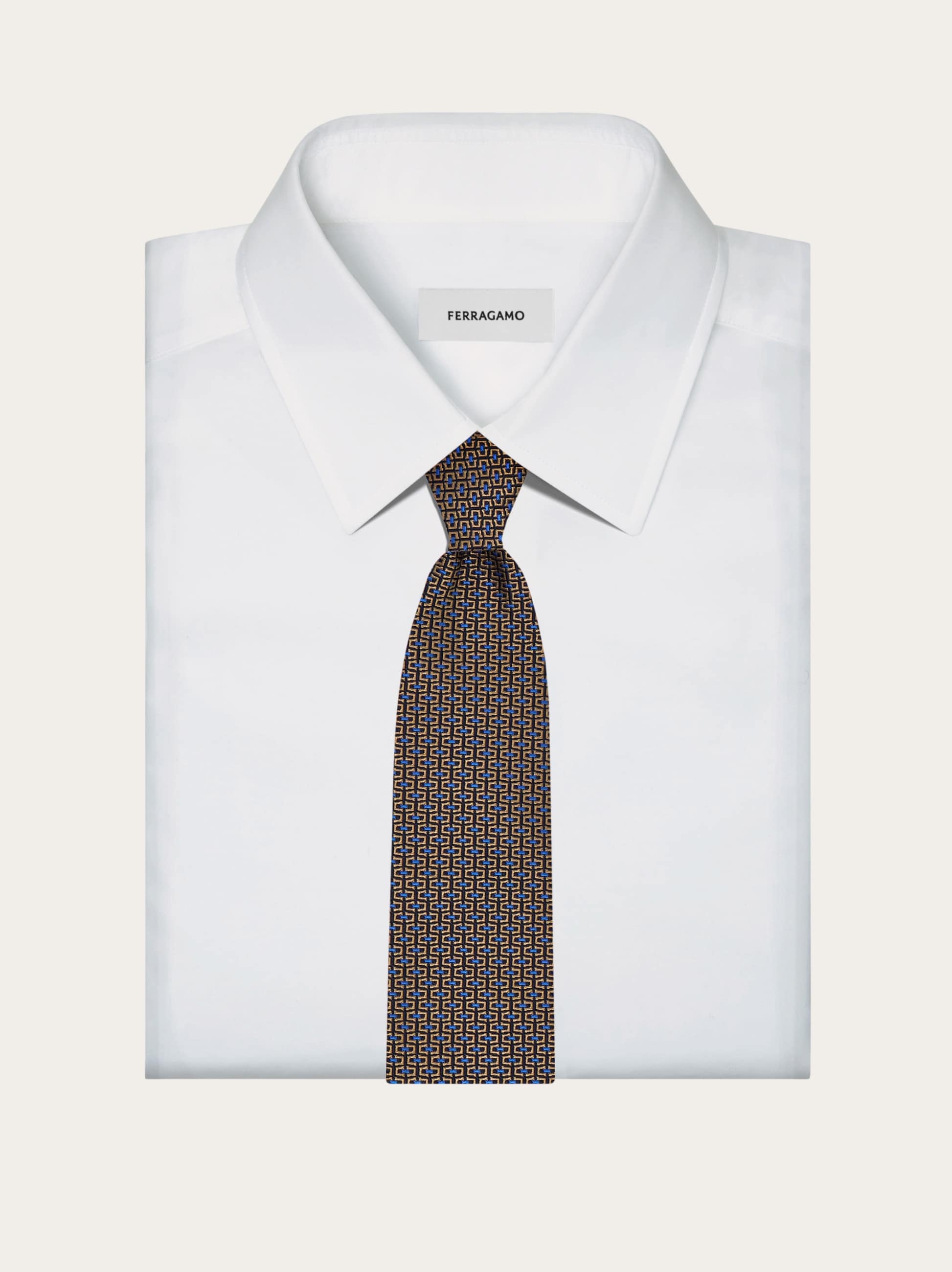 新品 フェラガモ FERRAGAMO ネクタイ GANCINI ヴェルデ/アッズーロ Gancini jacquard tie - Men | Ferragamo