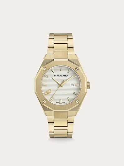 【FERRAGAMO】Legacy Chronograph Watch イエローゴールド 40mm Ferragamo Legacy Chronograph Watch In Yellow Gold | ModeSens