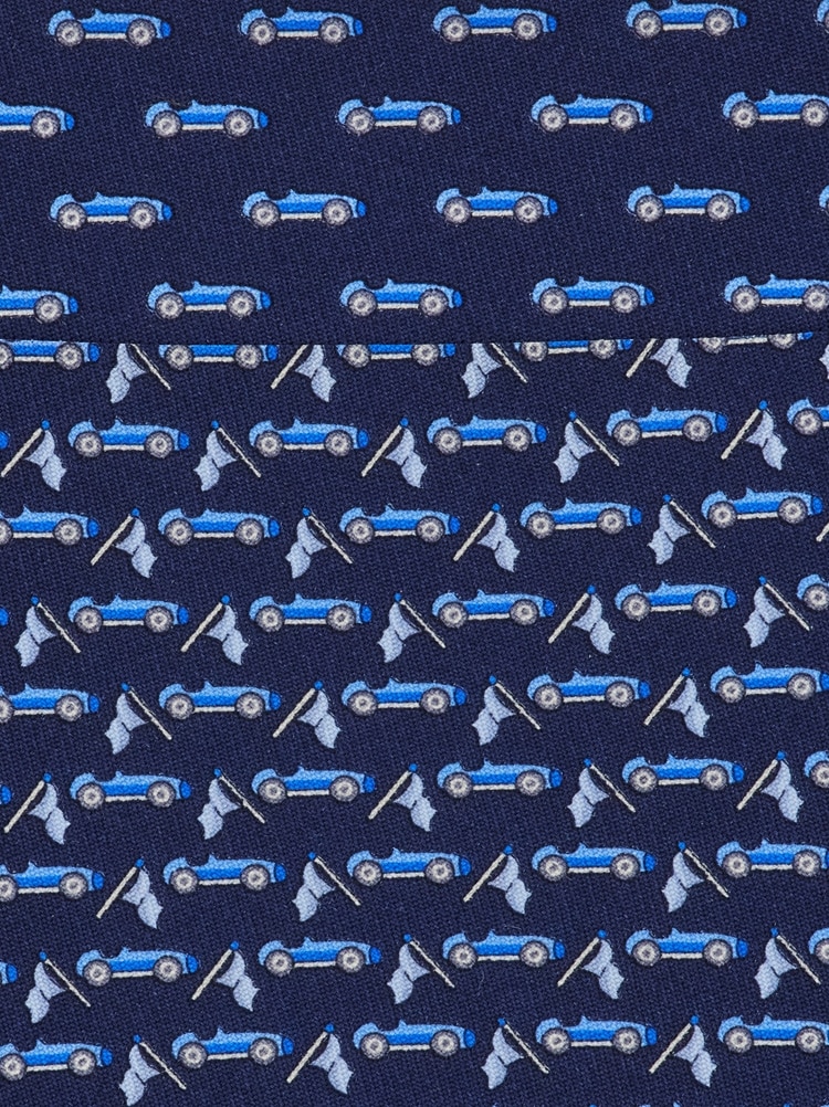 Race print silk tie Gallery image 2