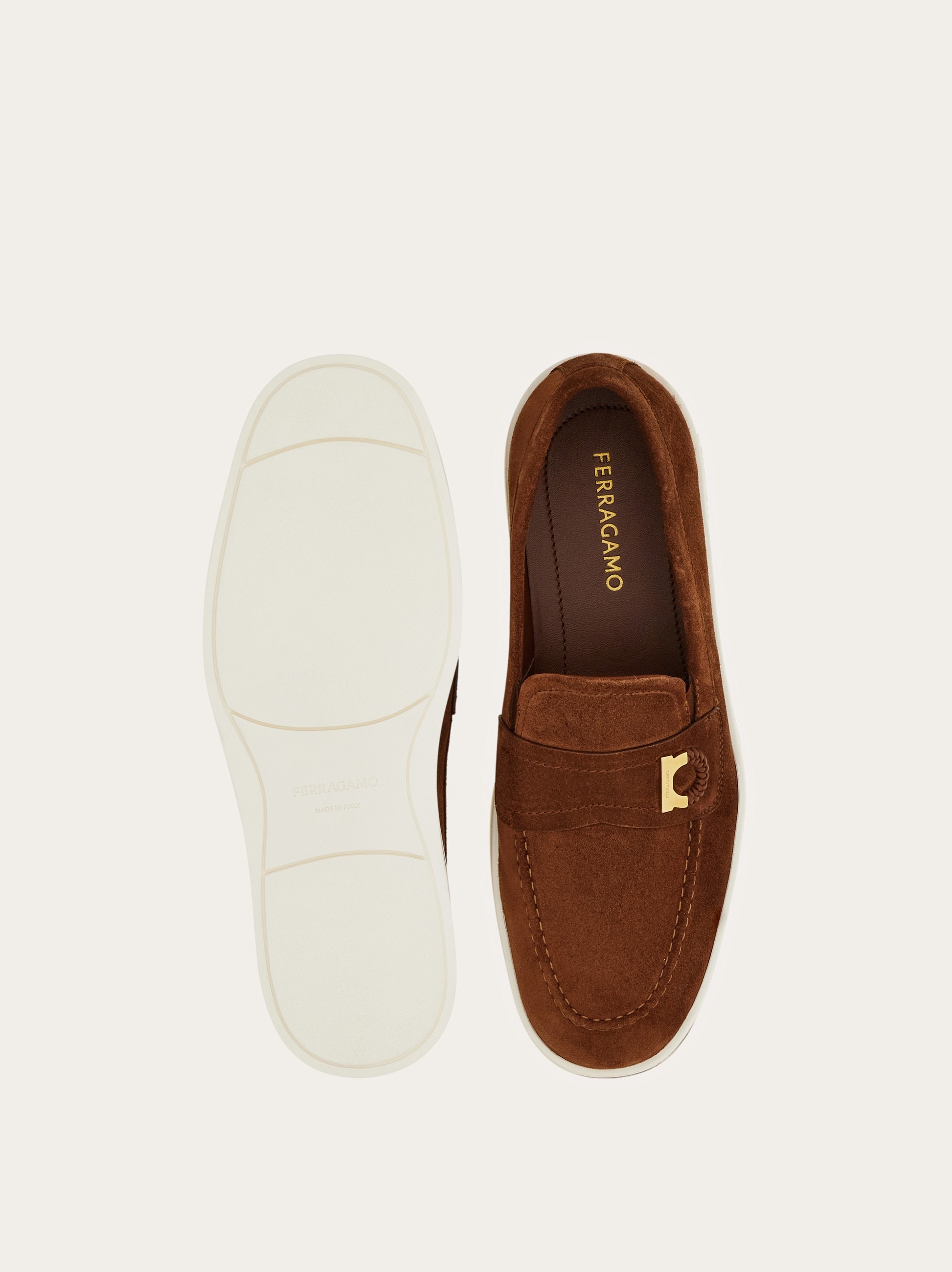 Boat shoe loafer with Gancini ornament - Men | Ferragamo