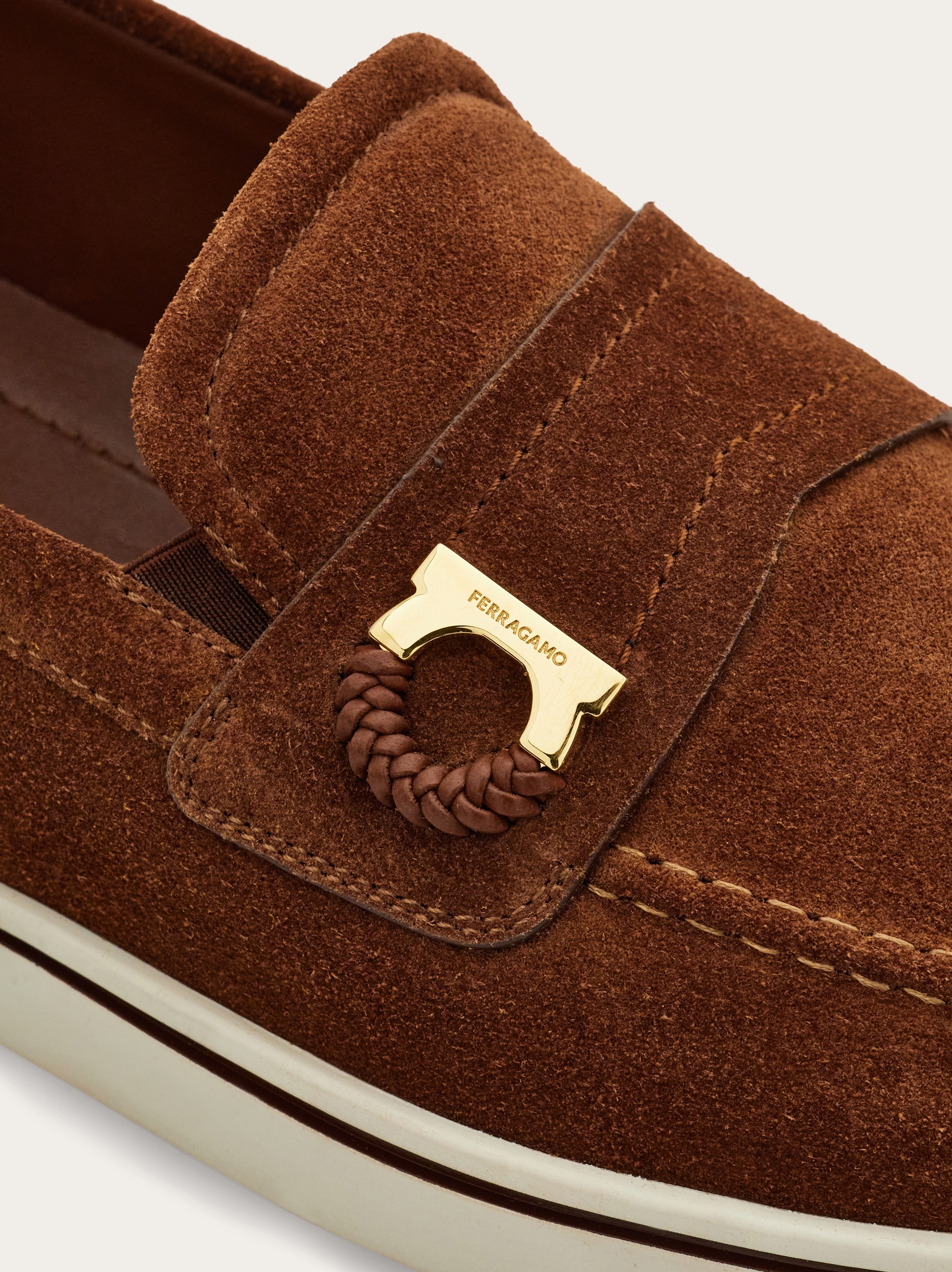Boat shoe loafer with Gancini ornament - Men | Ferragamo