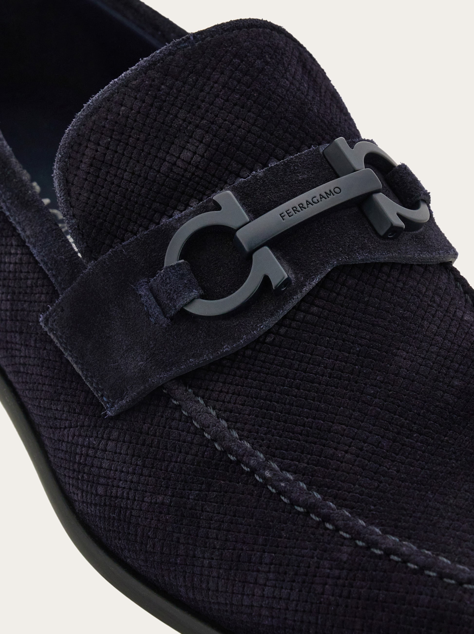 Salvatore Ferragamo Men’s Suede Slip On Loafers with Gancini Ornament Size 11.5 Moccasin with Gancini ornament - Men | Ferragamo main image 3
