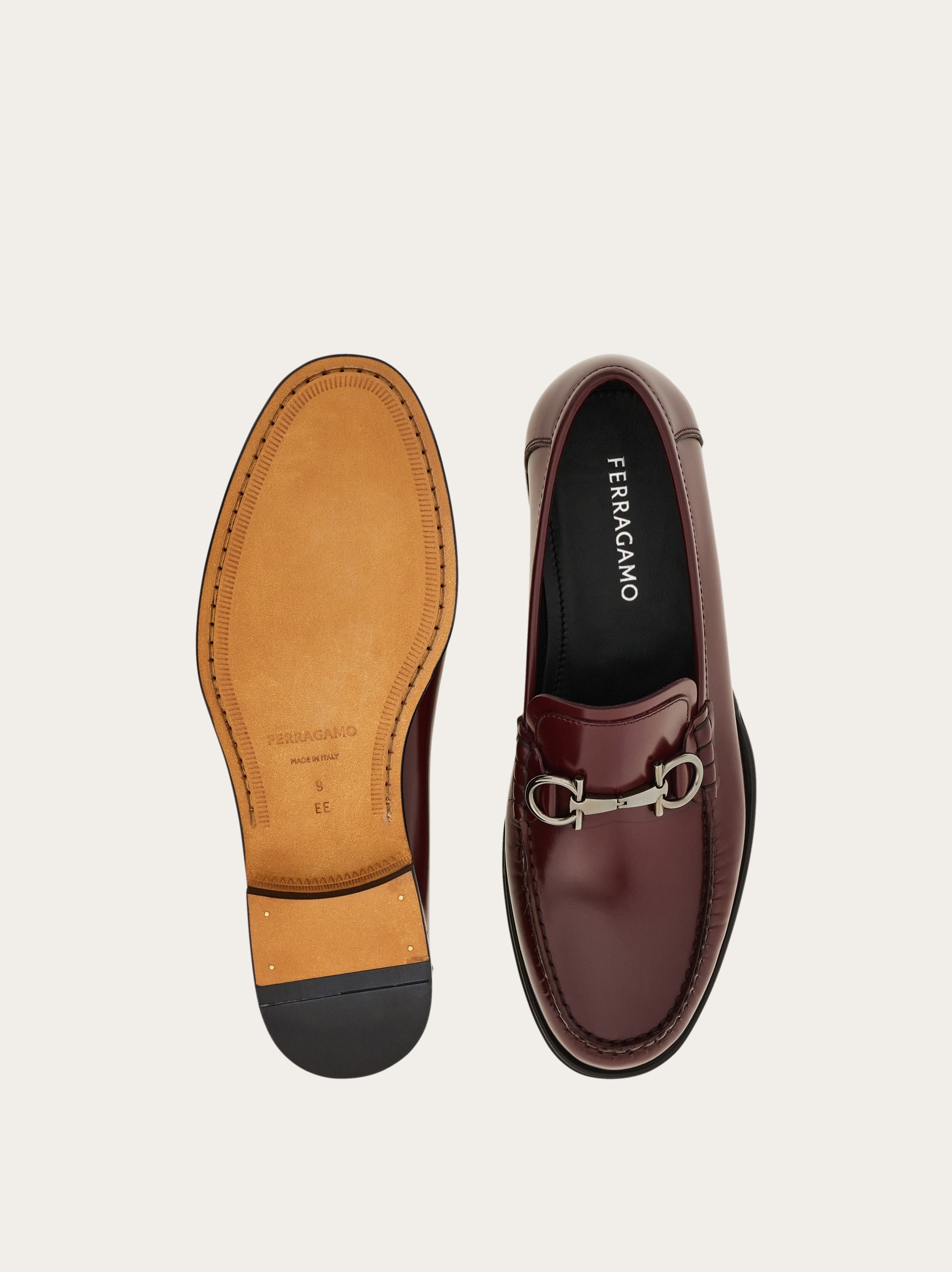 NIB FERRAGAMO BURGUNDY LEATHER DESMOND GANCINI BIT LOGO LOAFERS 11.5 EE ITALY Salvatore Ferragamo FERRAGAMO BURGUNDY LEATHER DESMOND  main image 2