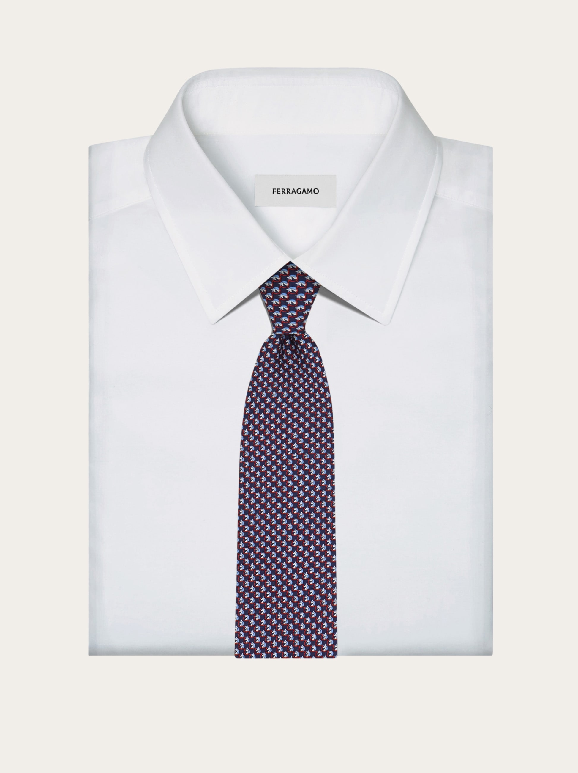 Pegasus print silk tie - Men | Ferragamo