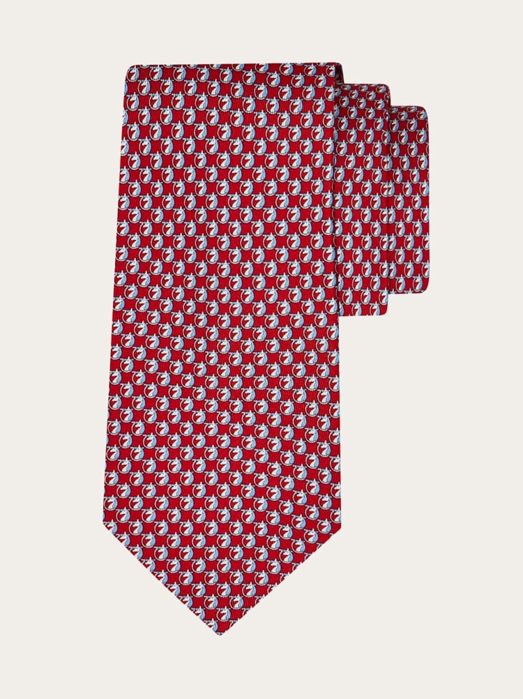 Pegasus print silk tie Gallery image 1