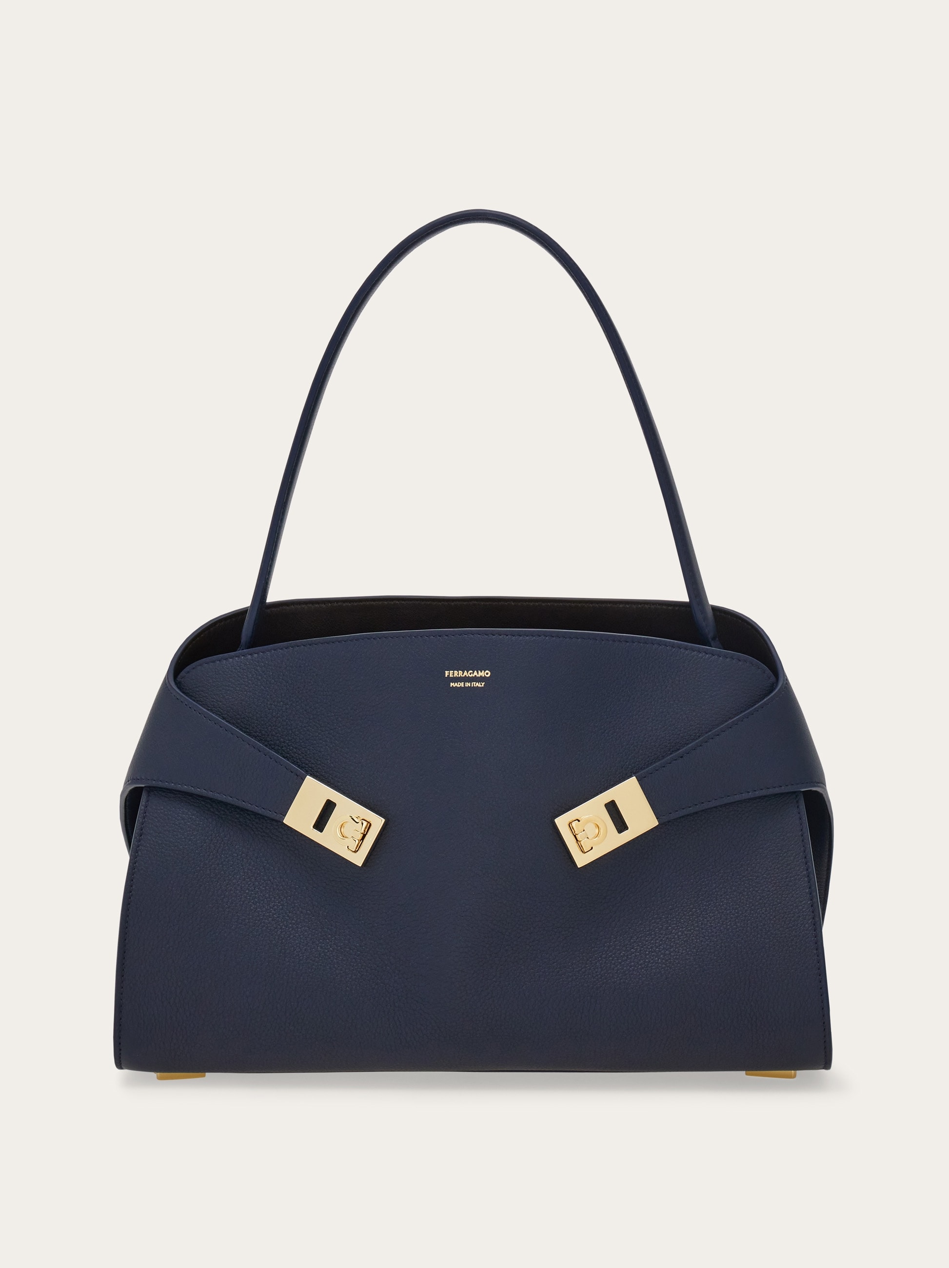 ✨極美品✨　Salvatore Ferragamo　ビジネスバッグ　ブルー系 Salvatore Ferragamo Navy Blue Leather Zip Briefcase Bag Salvatore