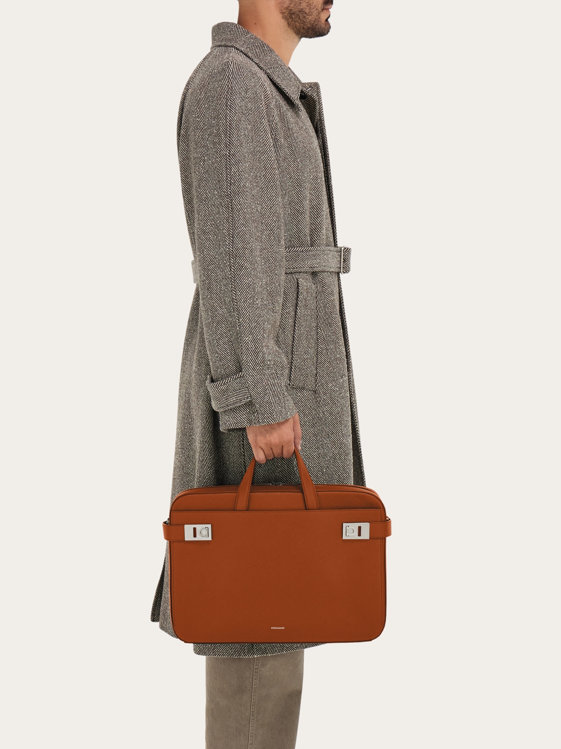 Briefcase with Hug buckle (M) - Men | Ferragamo