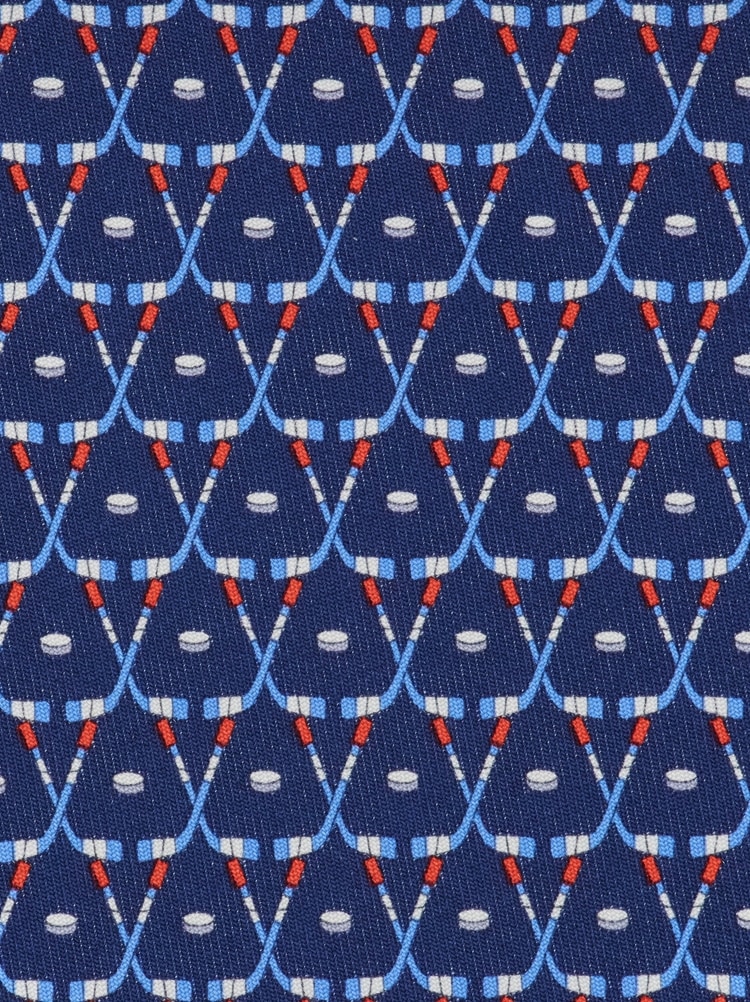 Hockey print silk tie Gallery image 2