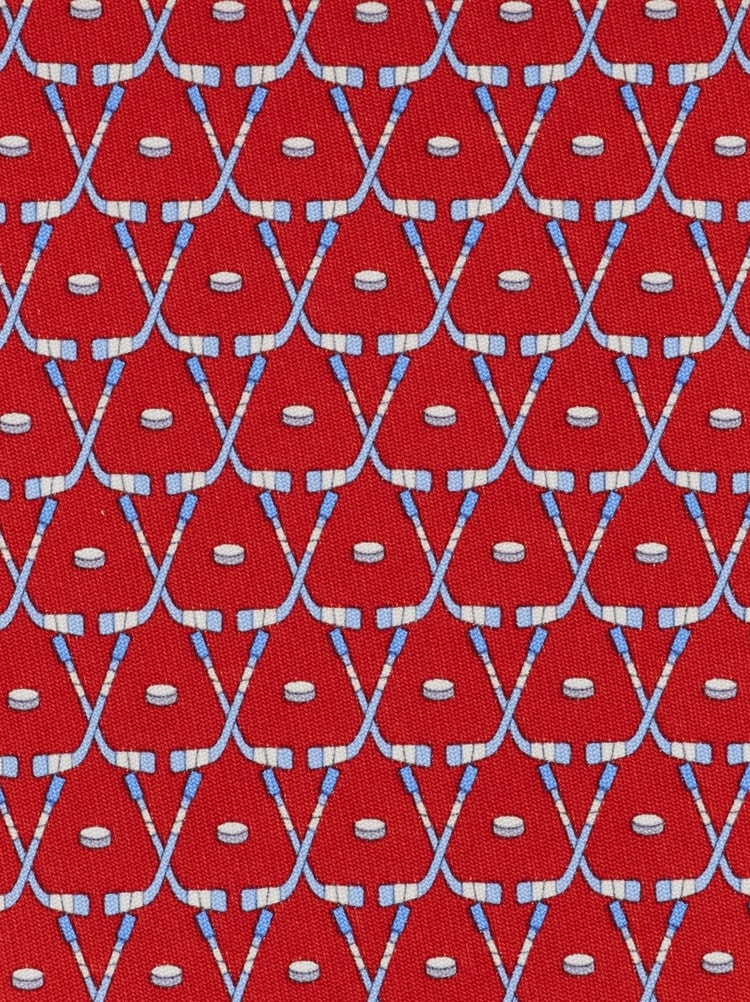 Hockey print silk tie Gallery image 2