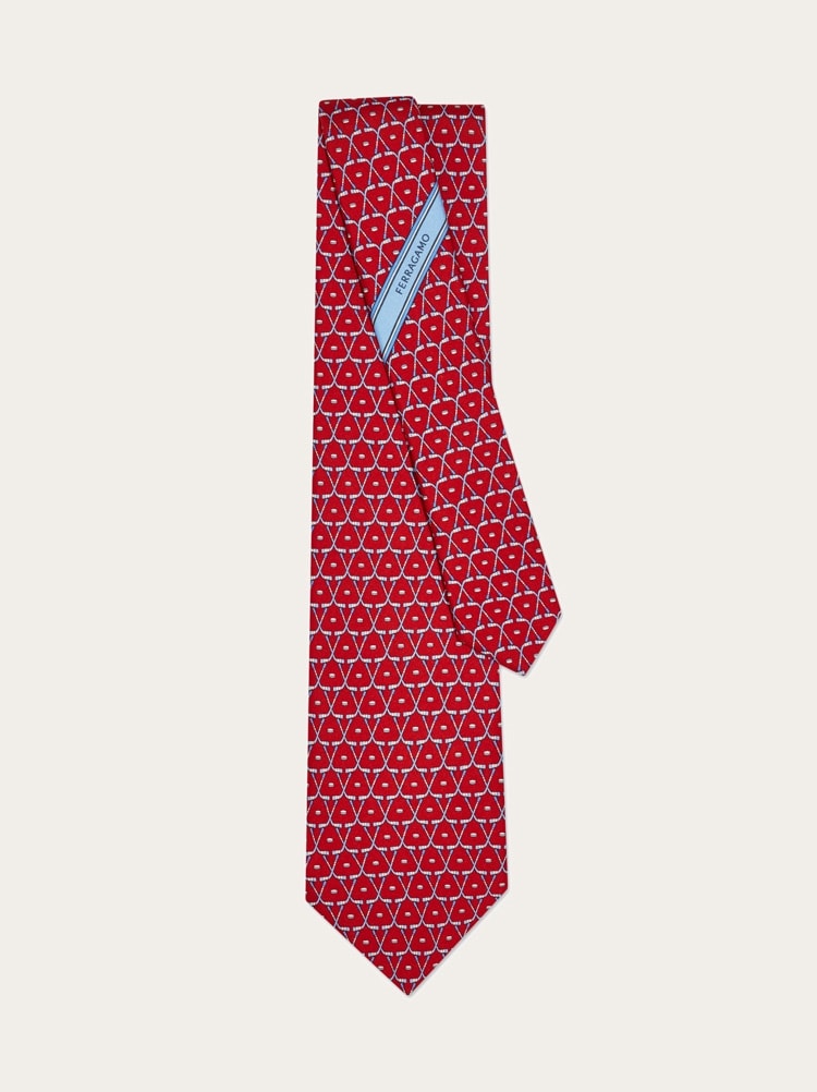 Hockey print silk tie Gallery image 3