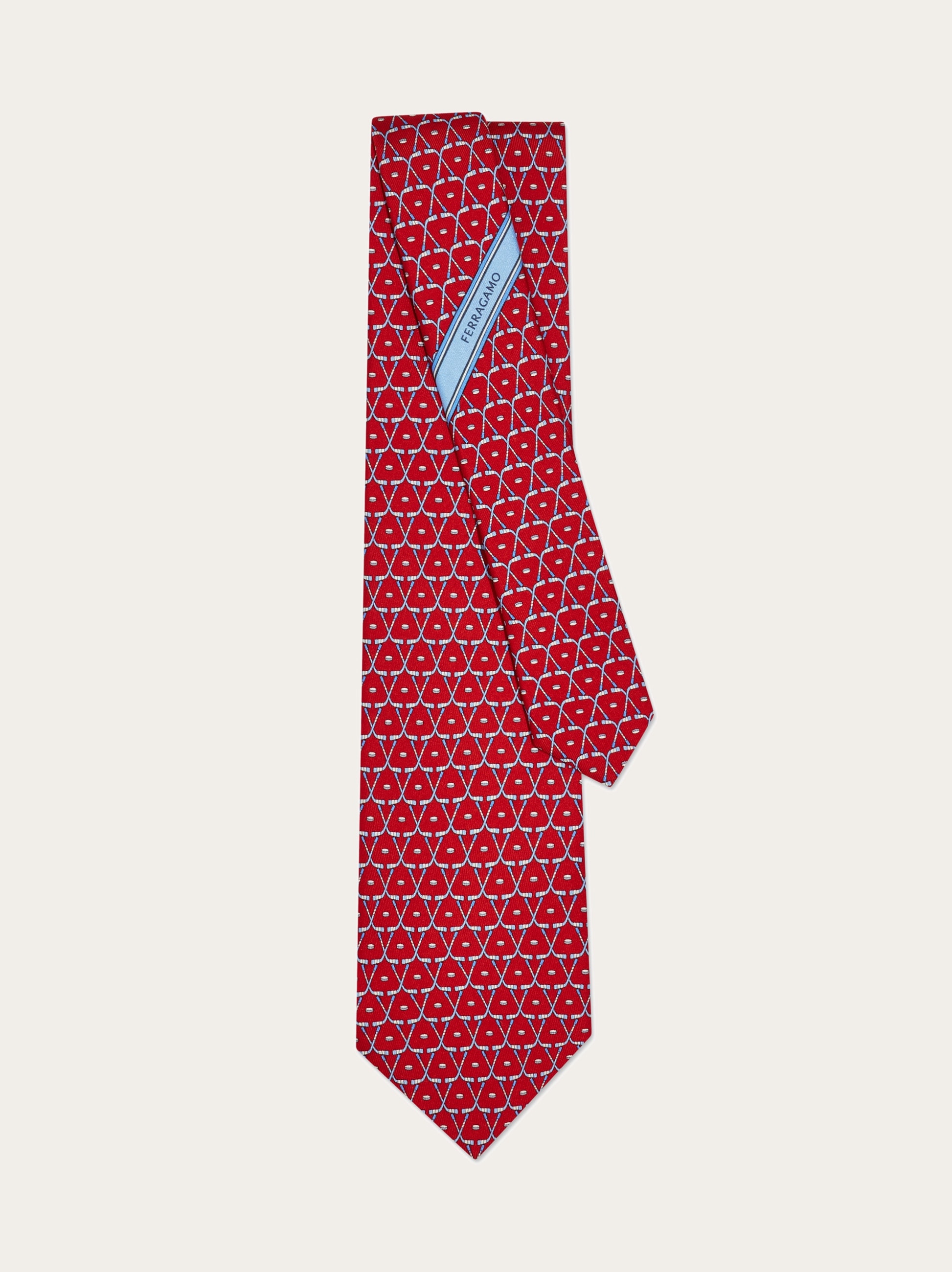 Hockey print silk tie - Men | Ferragamo