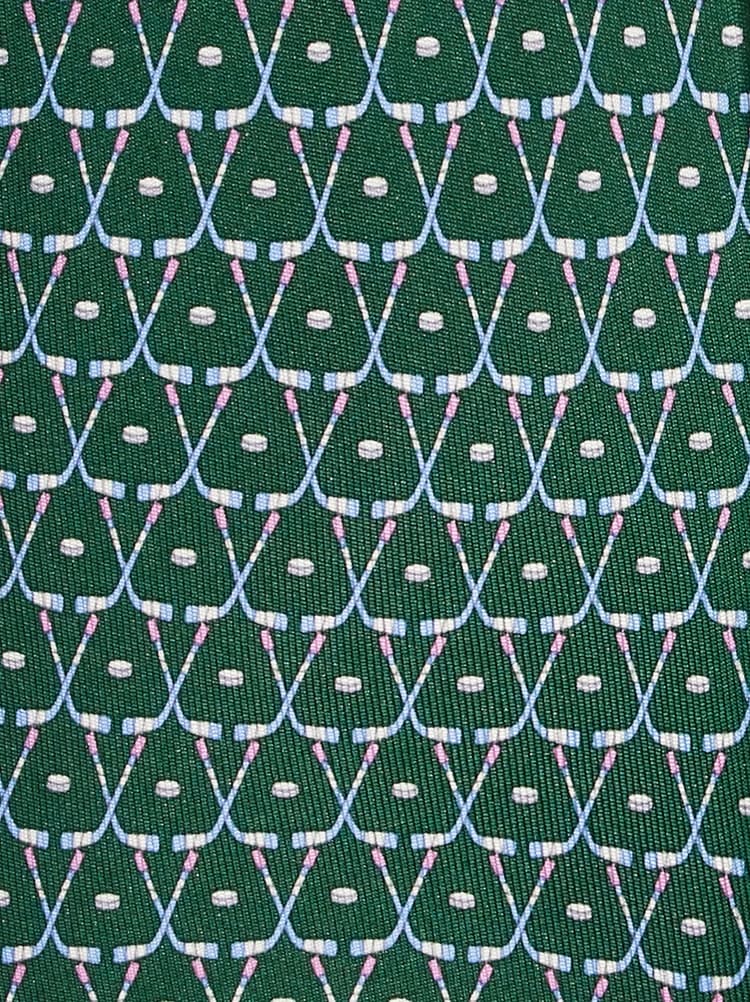 Hockey print silk tie Gallery image 2