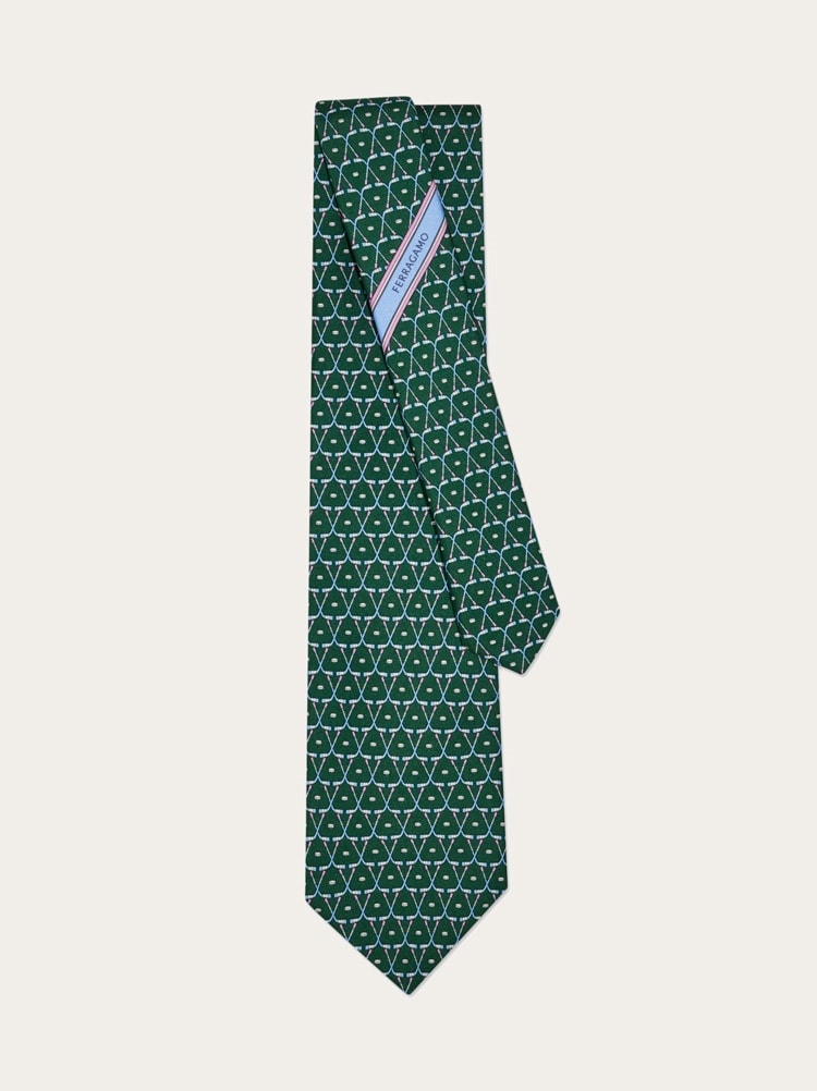 Hockey print silk tie Gallery image 3