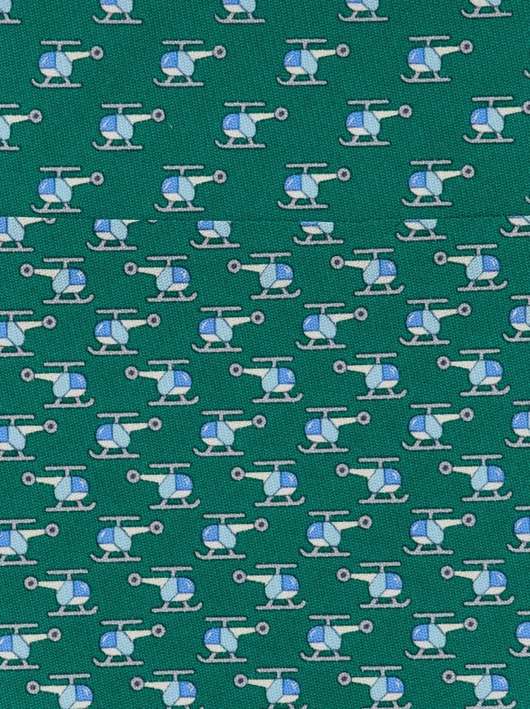 Cravatta in seta stampa Helicopter Gallery image 2