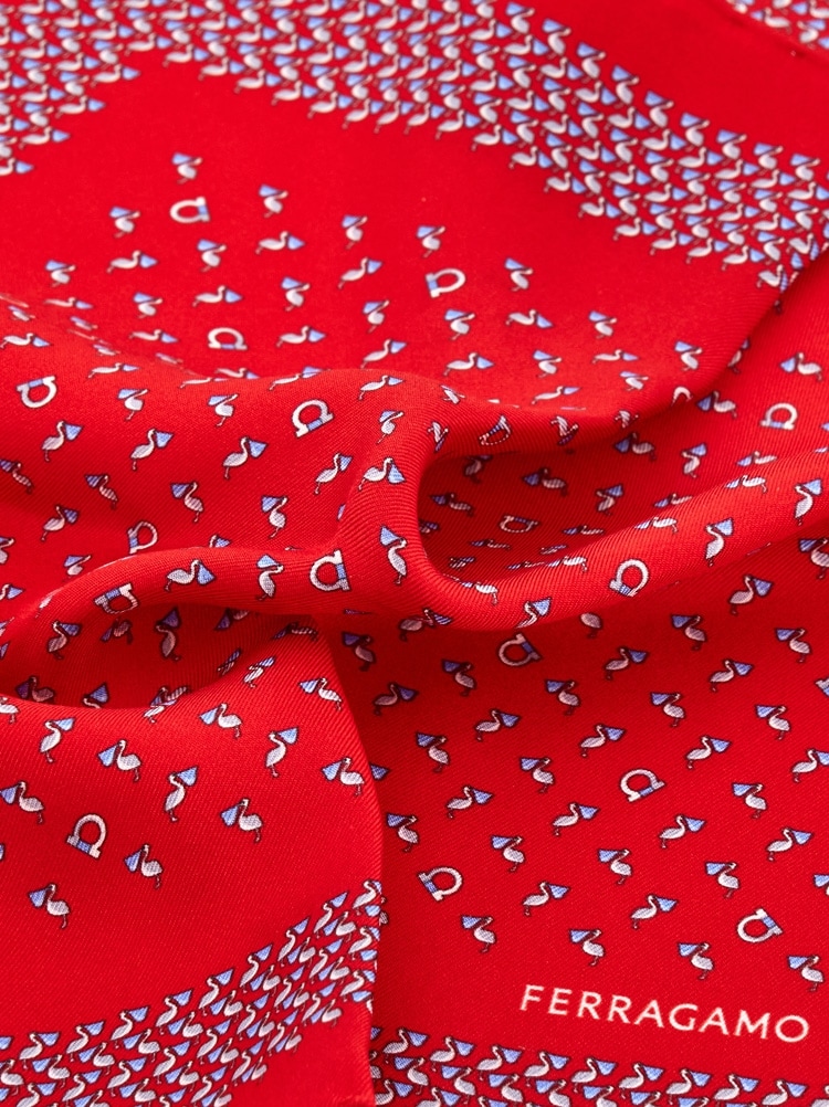 Pañuelo de bolsillo de seda estampado Pelícano Gallery image 2