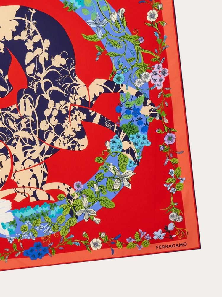 Pegasus print silk scarf Gallery image 2