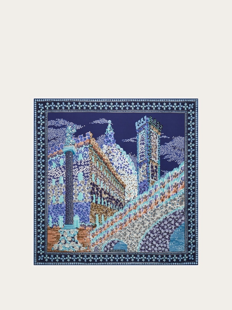 Palazzo print silk scarf Gallery image 1