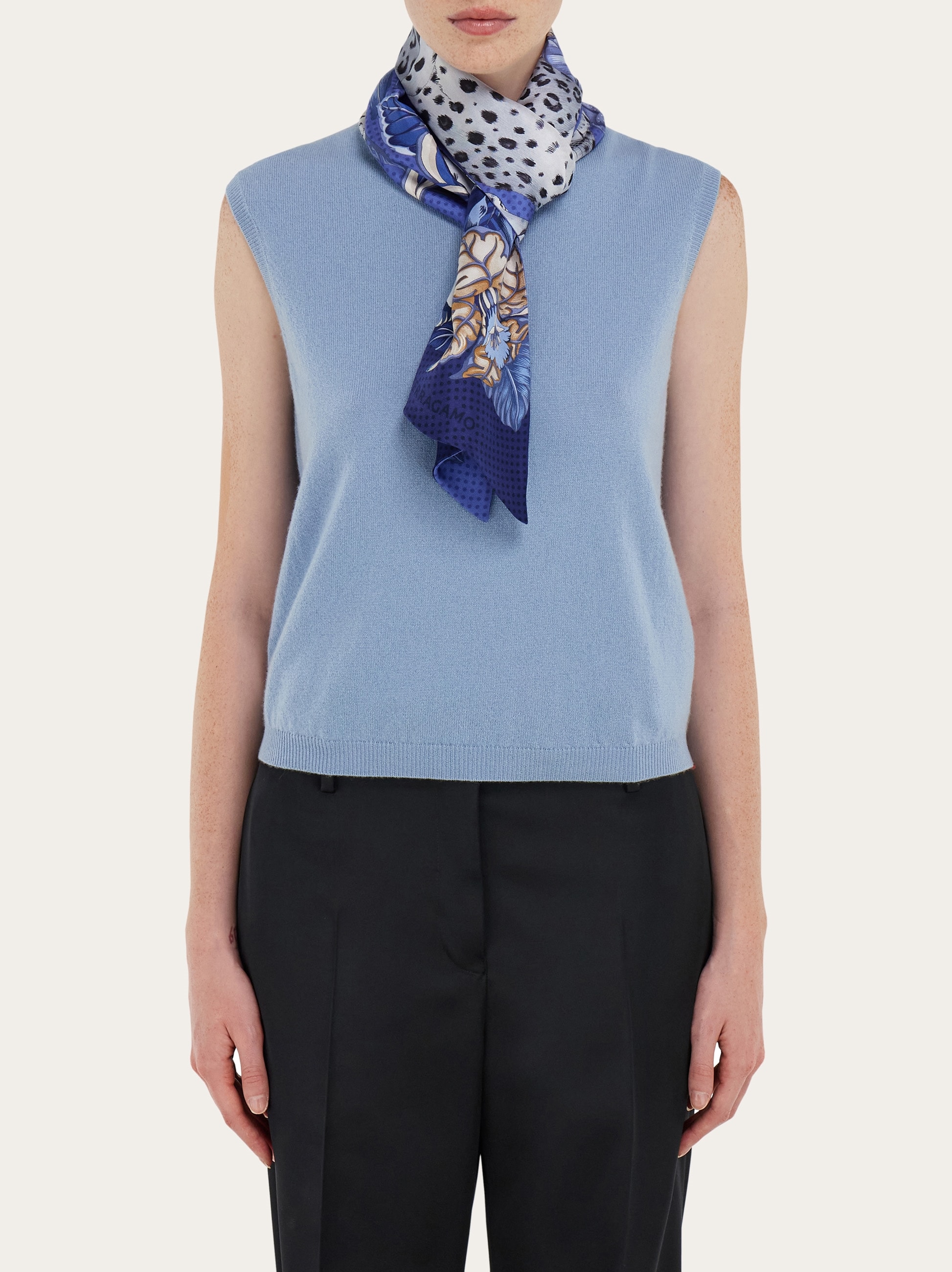 Cheetah print silk bandeau - Women | Ferragamo Cheetah print silk bandeau - Women | Ferragamo