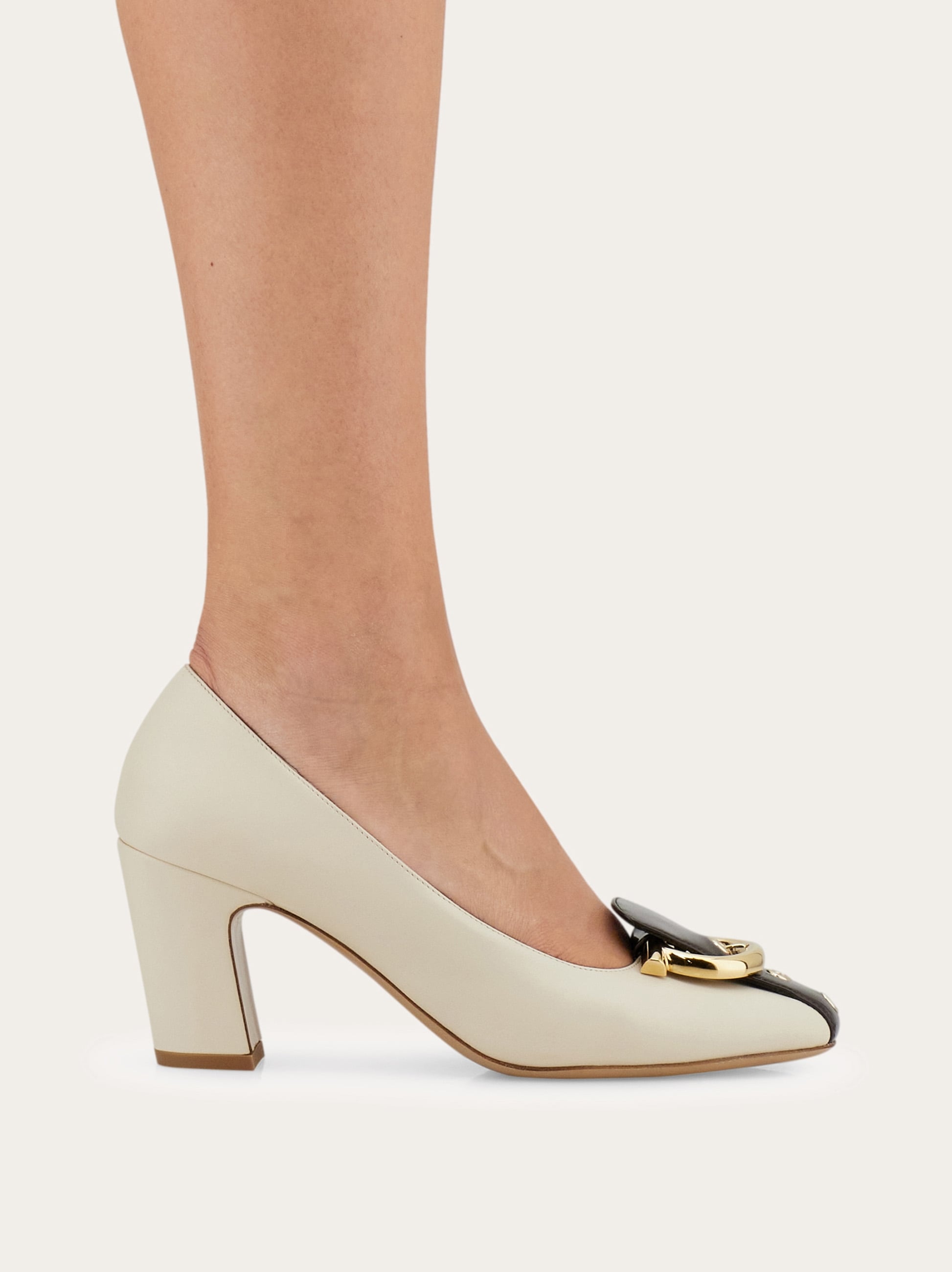 Gancini block heel pump - Women | Ferragamo Gancini block heel pump - Women | Ferragamo