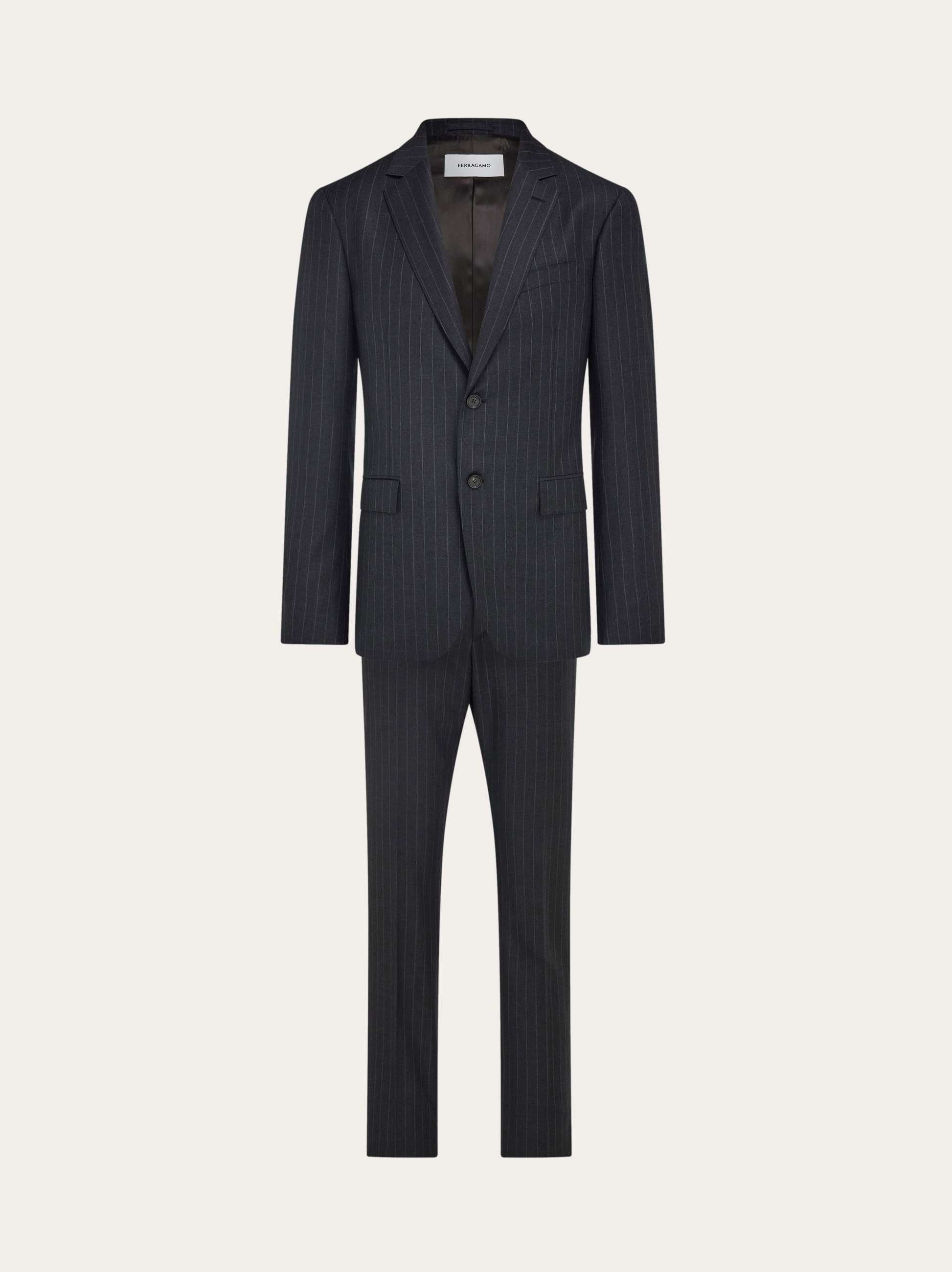 Wool pinstripe suit - Men | Ferragamo display picture 1