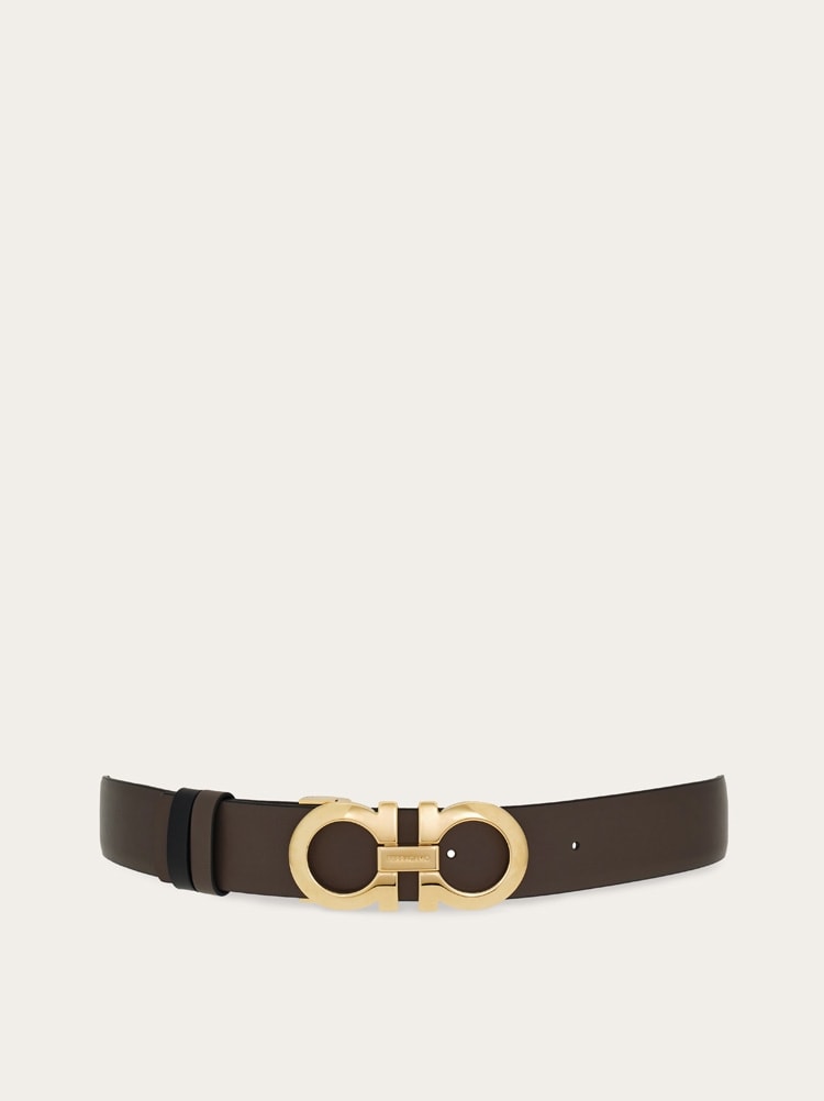 Reversible and adjustable Gancini belt Gallery image 1