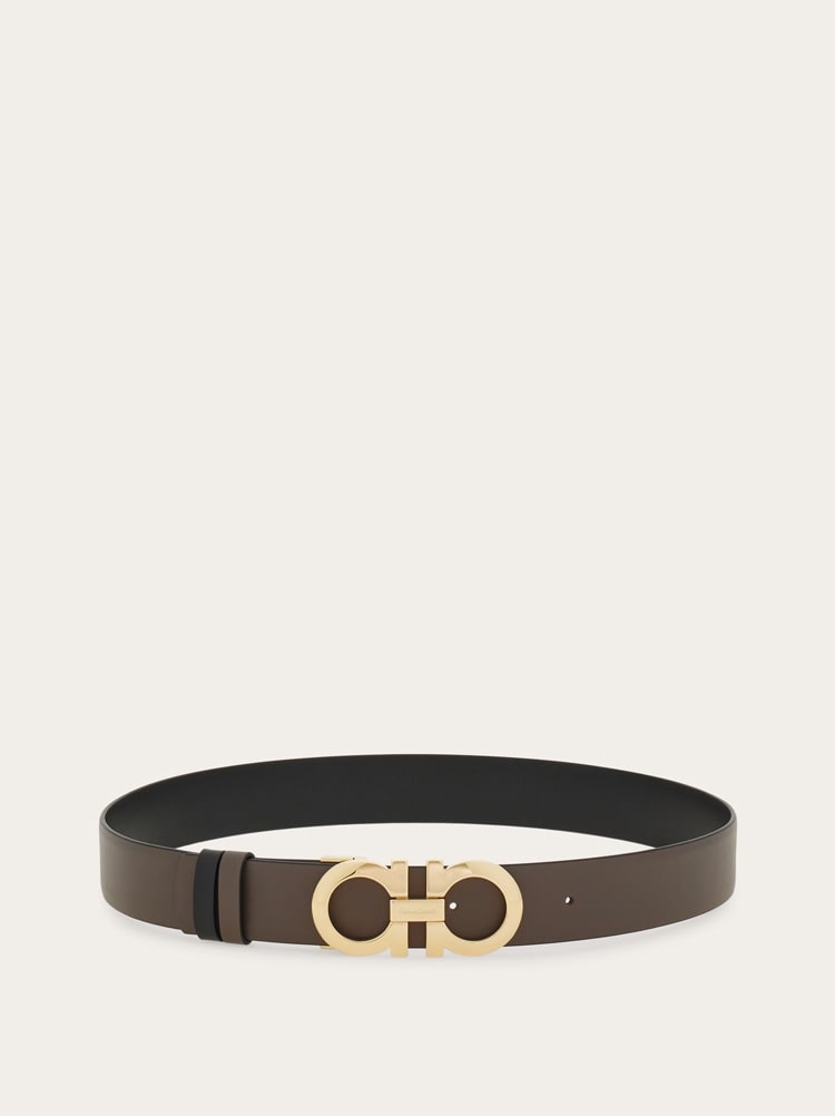 Reversible and adjustable Gancini belt Gallery image 3