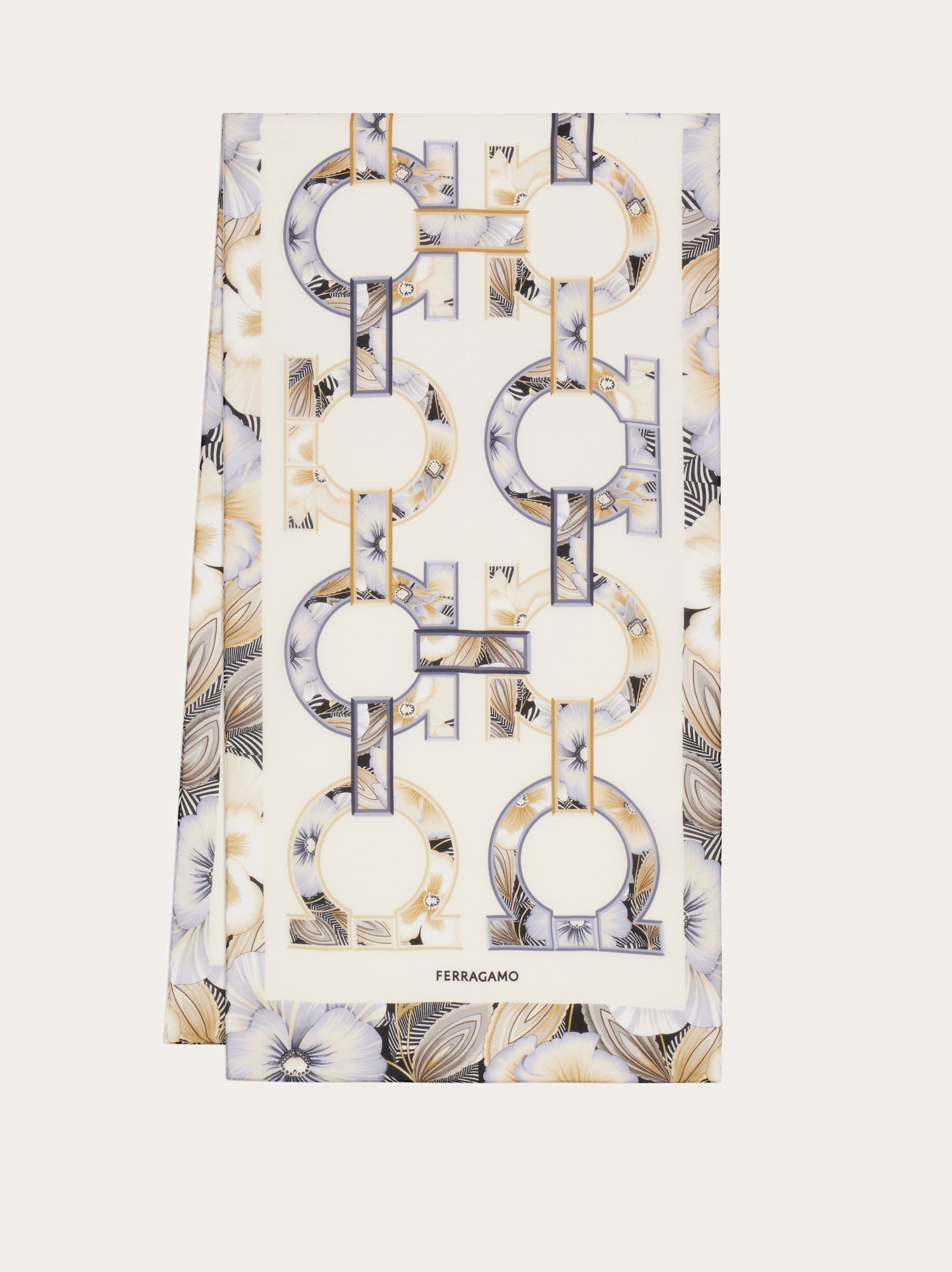 極美品★Salvatore Ferragamo★シャーリング★シルク★ブラウス India print silk double face scarf - Women | Ferragamo