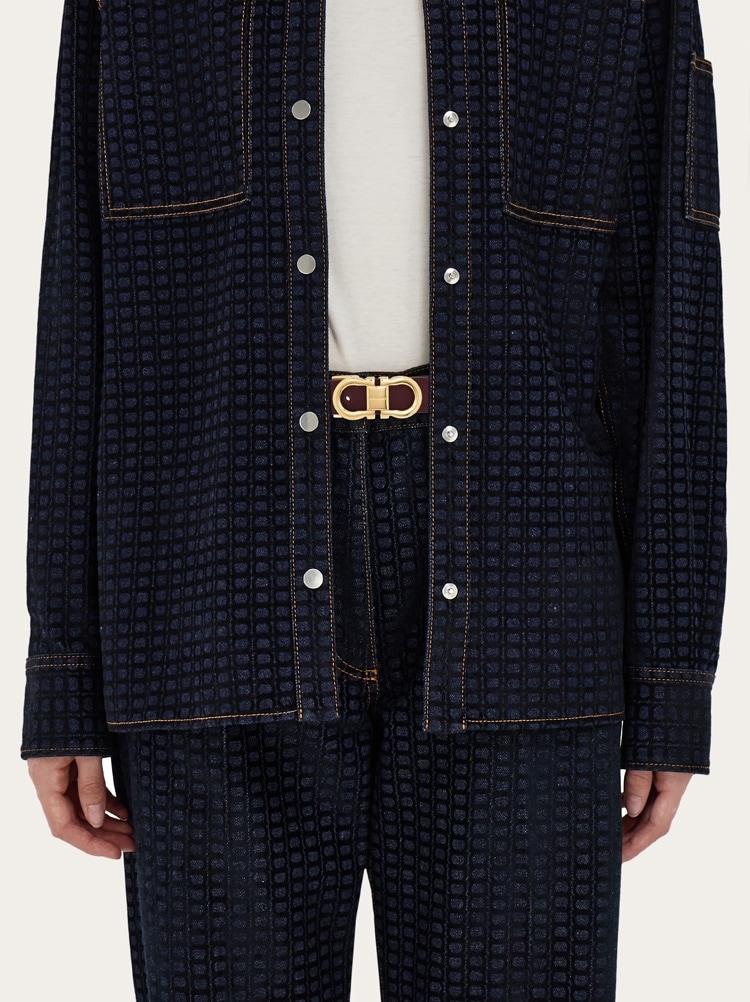 Reversible and adjustable Gancini belt Gallery image 4