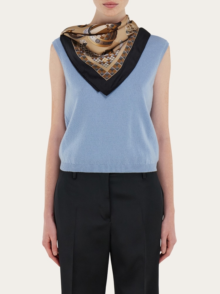 지오메트릭 르네상스 프린트 실크 스카프 Gallery image 3