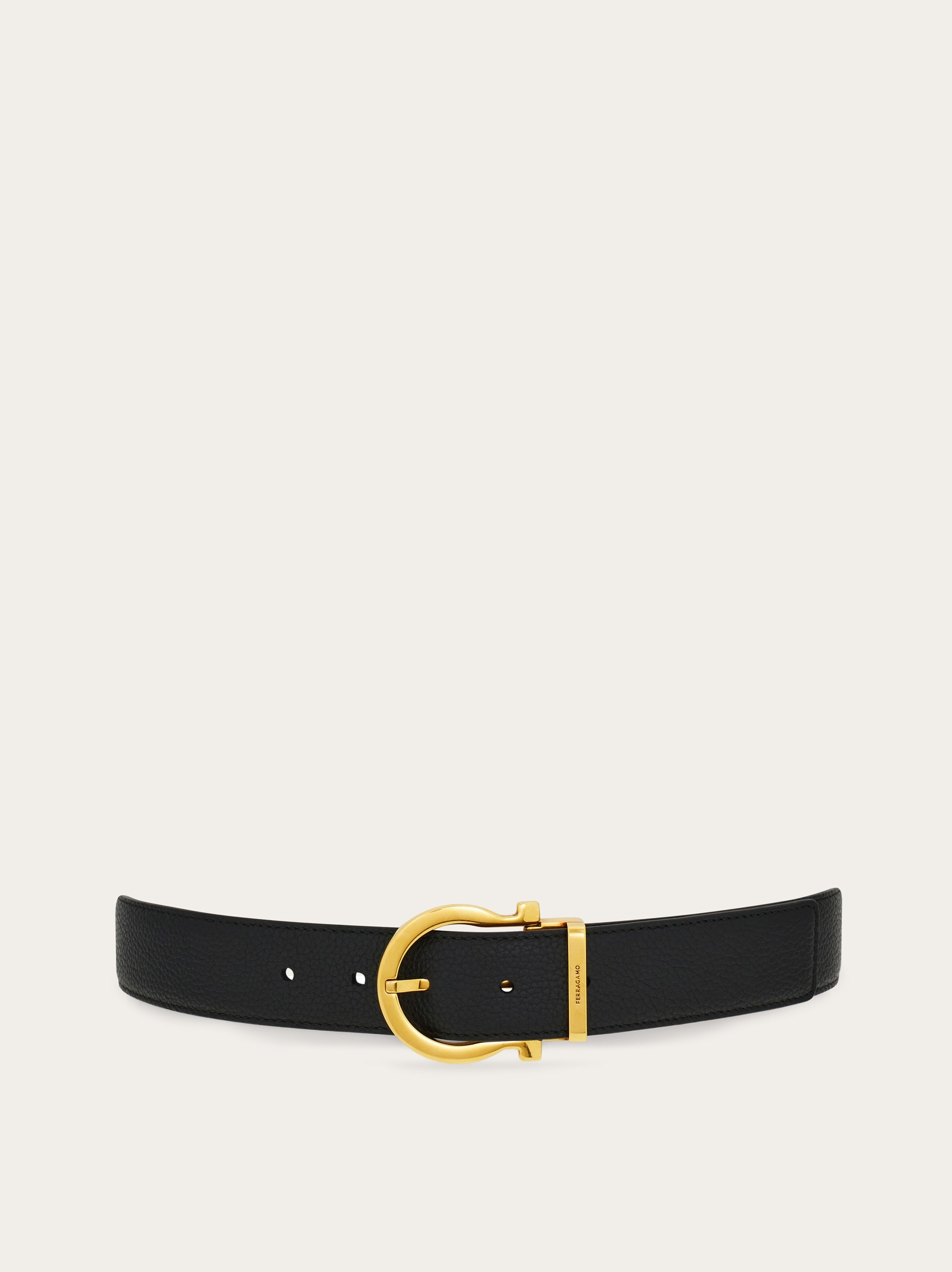 Ferragamo Gancini Reversible Leather Women Belt - Nero Ferragamo Gancini Reversible Leather Women Belt - Nero