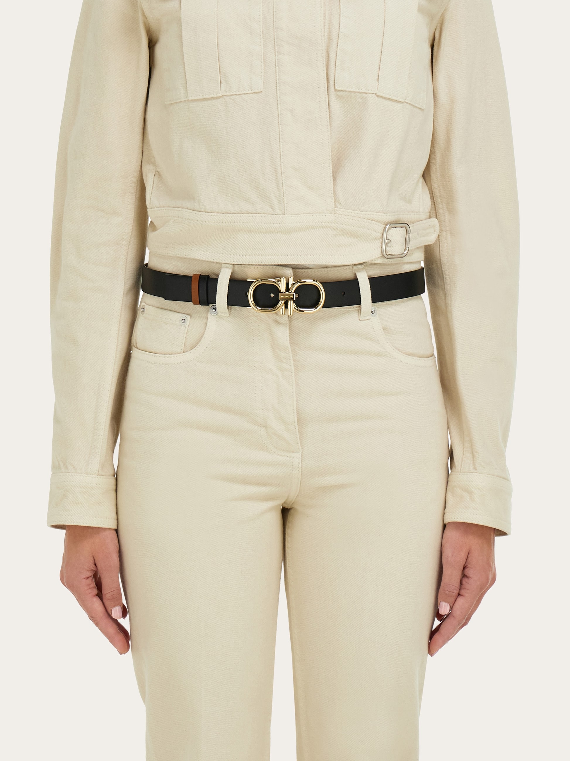 Reversible and adjustable Gancini belt - Women | Ferragamo