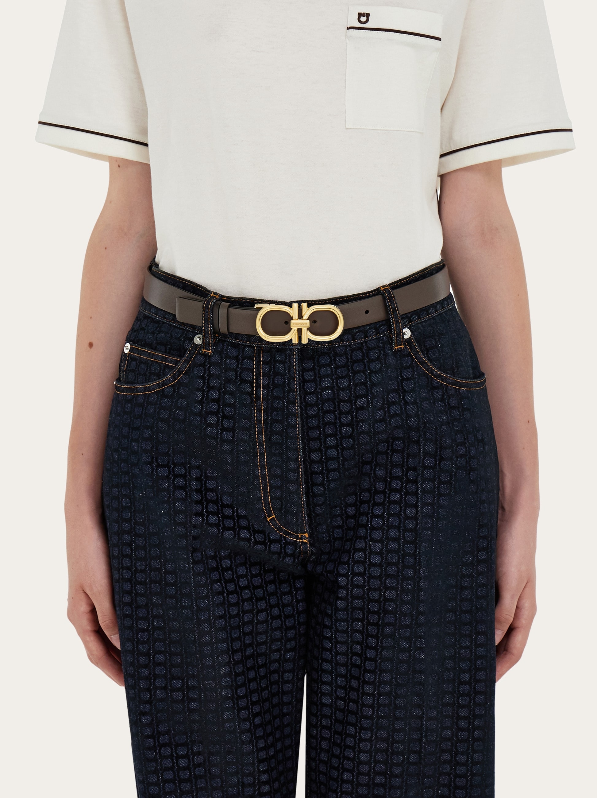 Reversible and adjustable Gancini belt - Women | Ferragamo